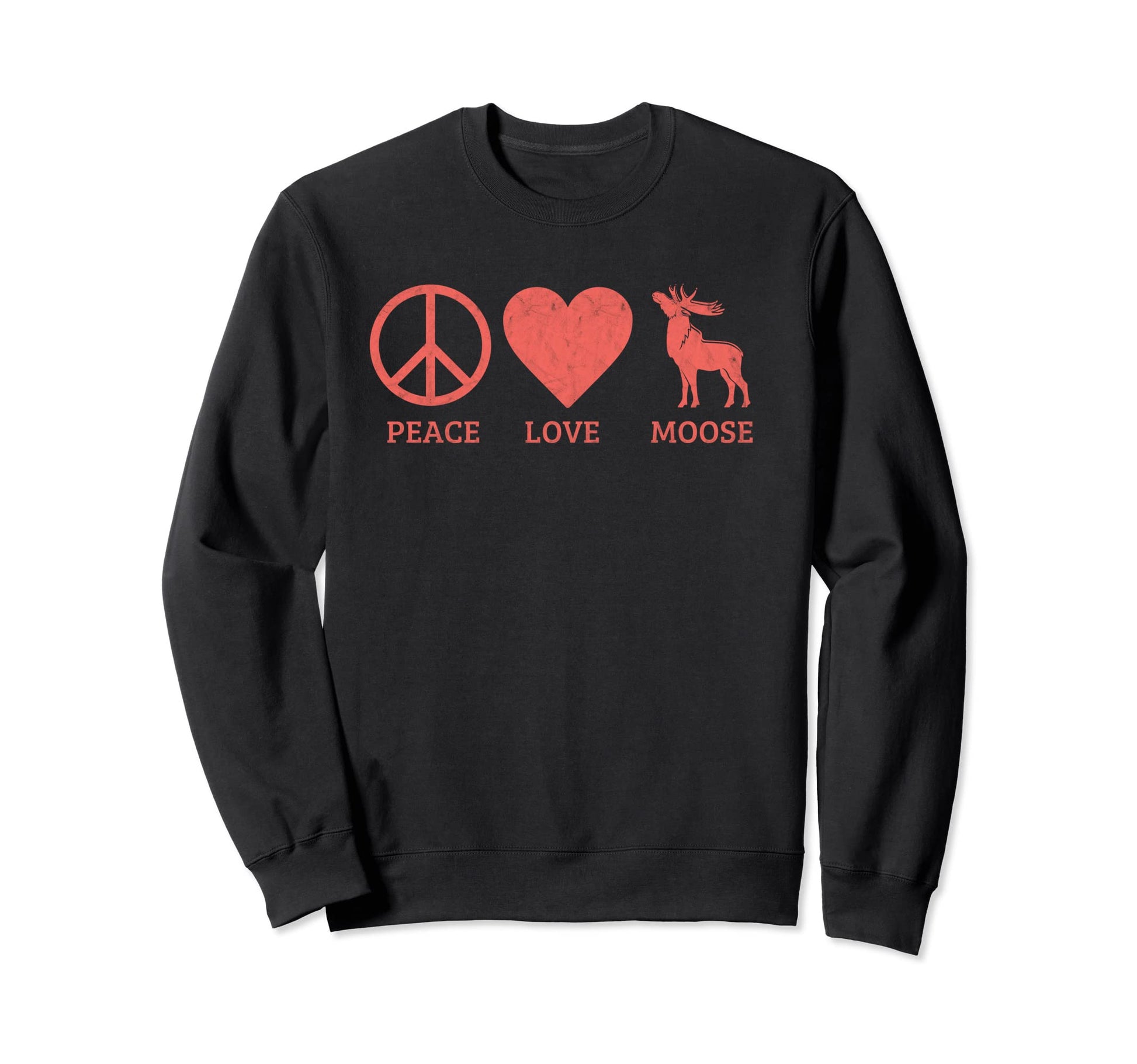 Funny Moose Lover Peace Love Moose Sweatshirt - Aesthetic Graphic Unisex - T-Shirt, Sweatshirt, Hoodie