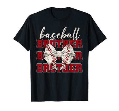 Baseball Brother Coquette Bow Sport Lover T-Shirt - Graphic Print Unisex - T-Shirt, Sweatshirt, Hoodie