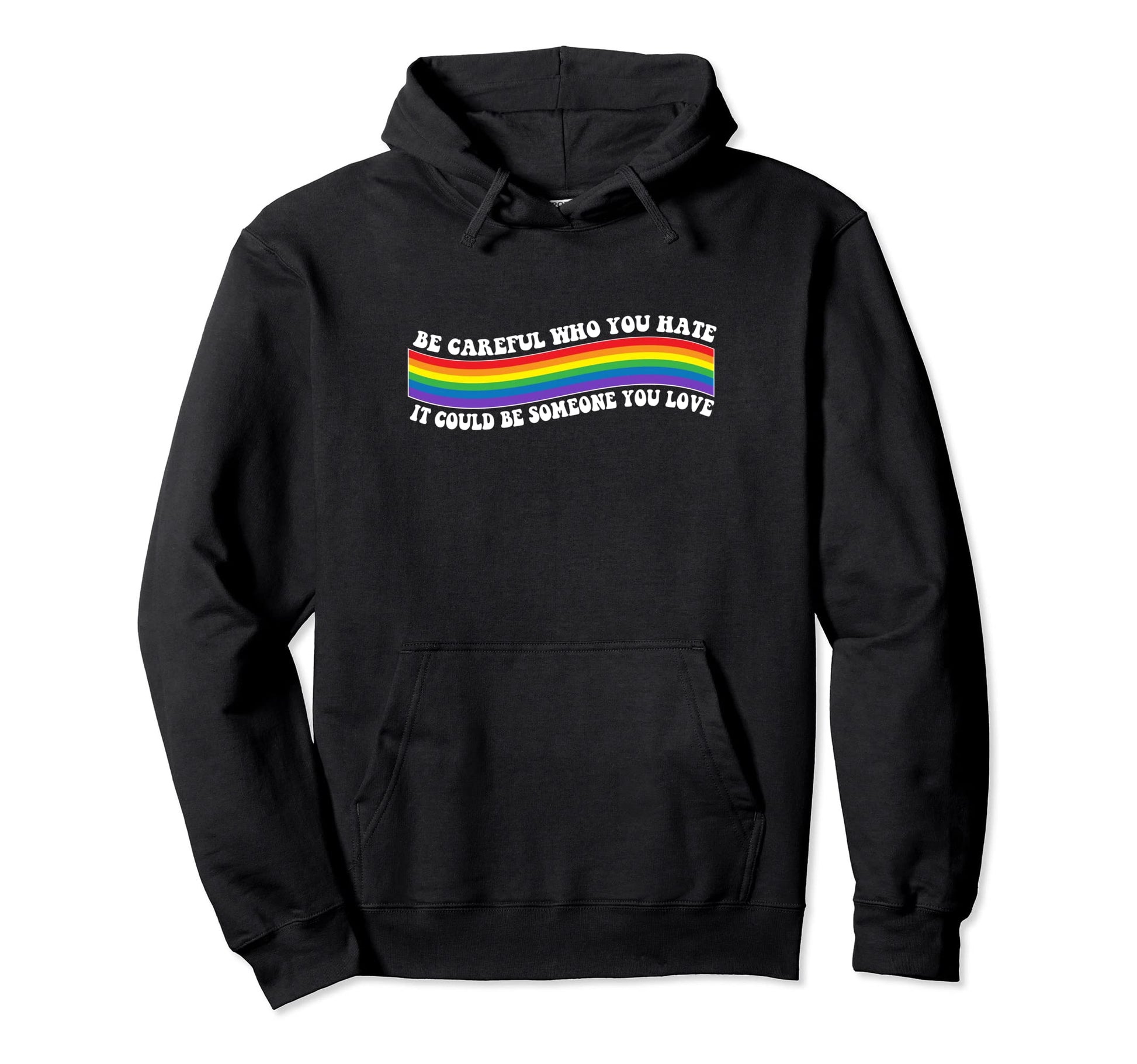Rainbow Love Rainbow Pride Wave Hoodie - Fun Novelty Design for Adults - T-Shirt, Sweatshirt, Hoodie