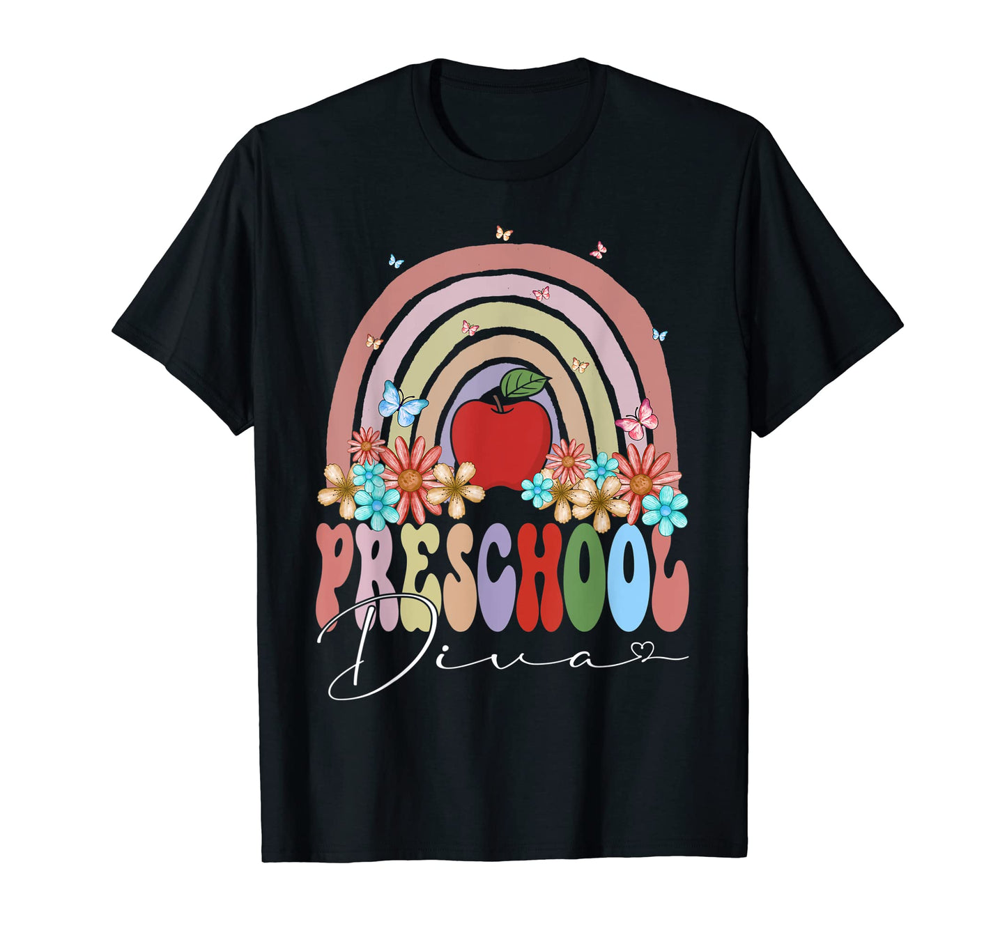 Preschool Diva Back To School Rainbow T-Shirt - Unique Graphic Unisex - T-Shirt, Sweatshirt, Hoodie