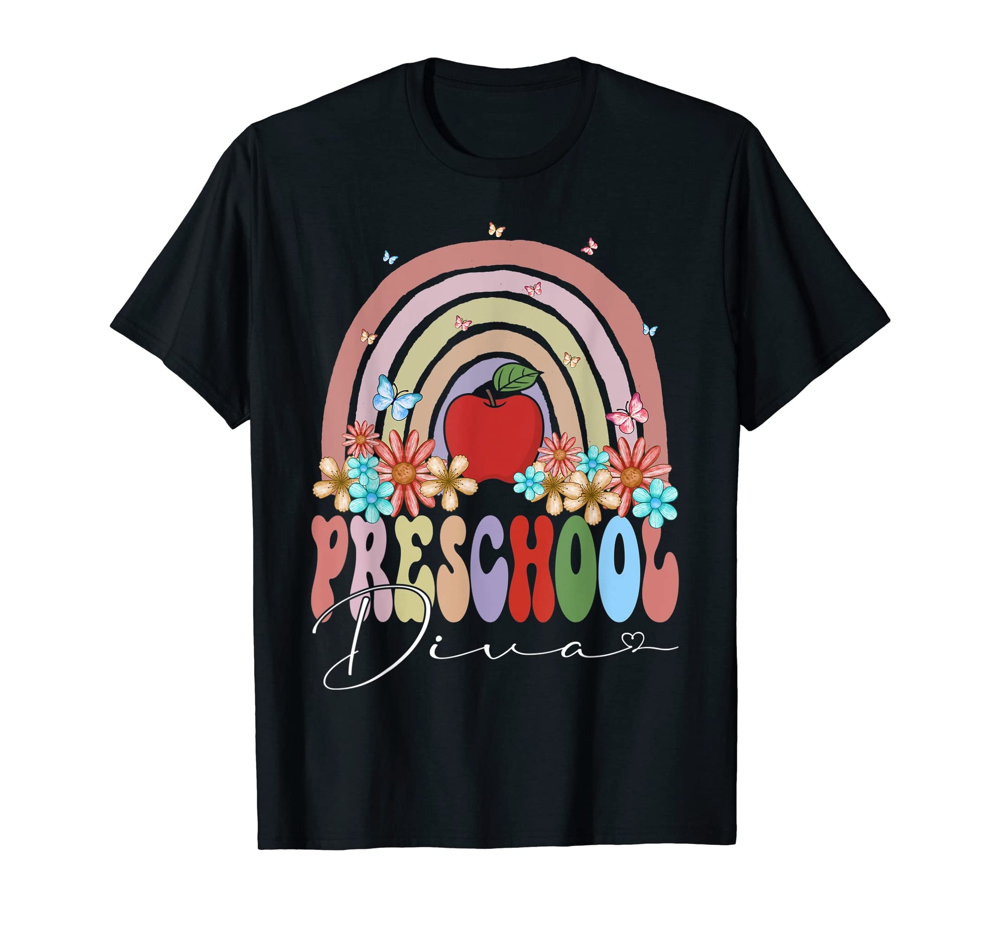 Preschool Diva Back To School Rainbow T-Shirt - Unique Graphic Unisex - T-Shirt, Sweatshirt, Hoodie