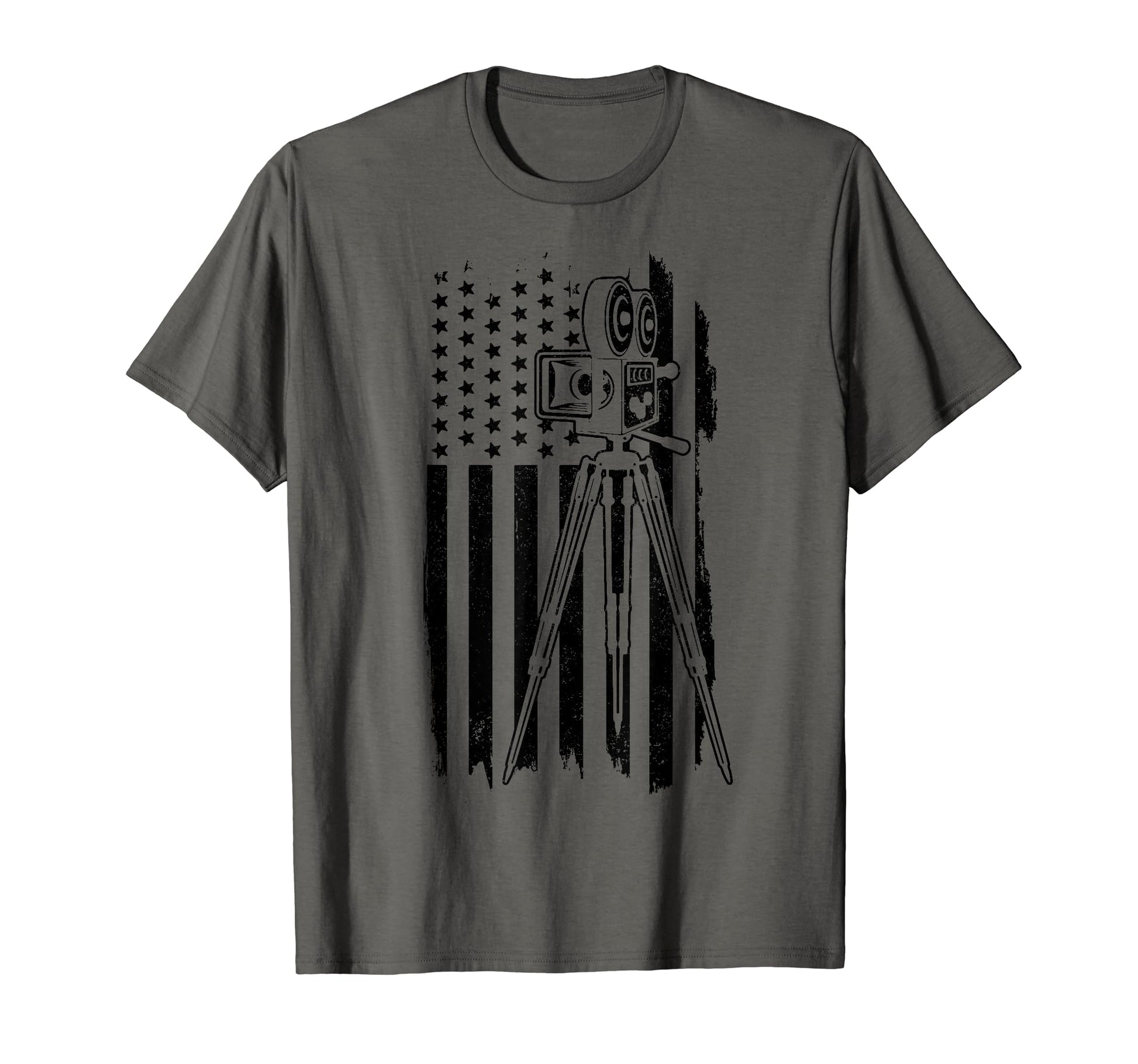 Film Camera Us Flag Movie Director T-Shirt - Unique Graphic Men Women - T-Shirt, Sweatshirt, Hoodie