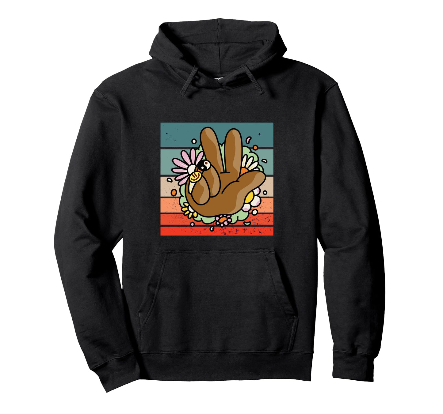 Peace Sign Flower Power Positivity Art Hoodie - Fun Novelty Design Unisex - T-Shirt, Sweatshirt, Hoodie