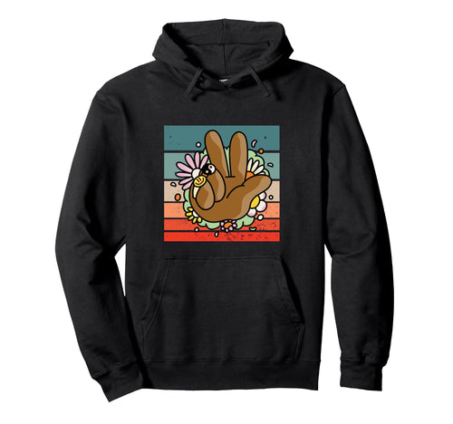 Peace Sign Flower Power Positivity Art Hoodie - Fun Novelty Design Unisex - T-Shirt, Sweatshirt, Hoodie