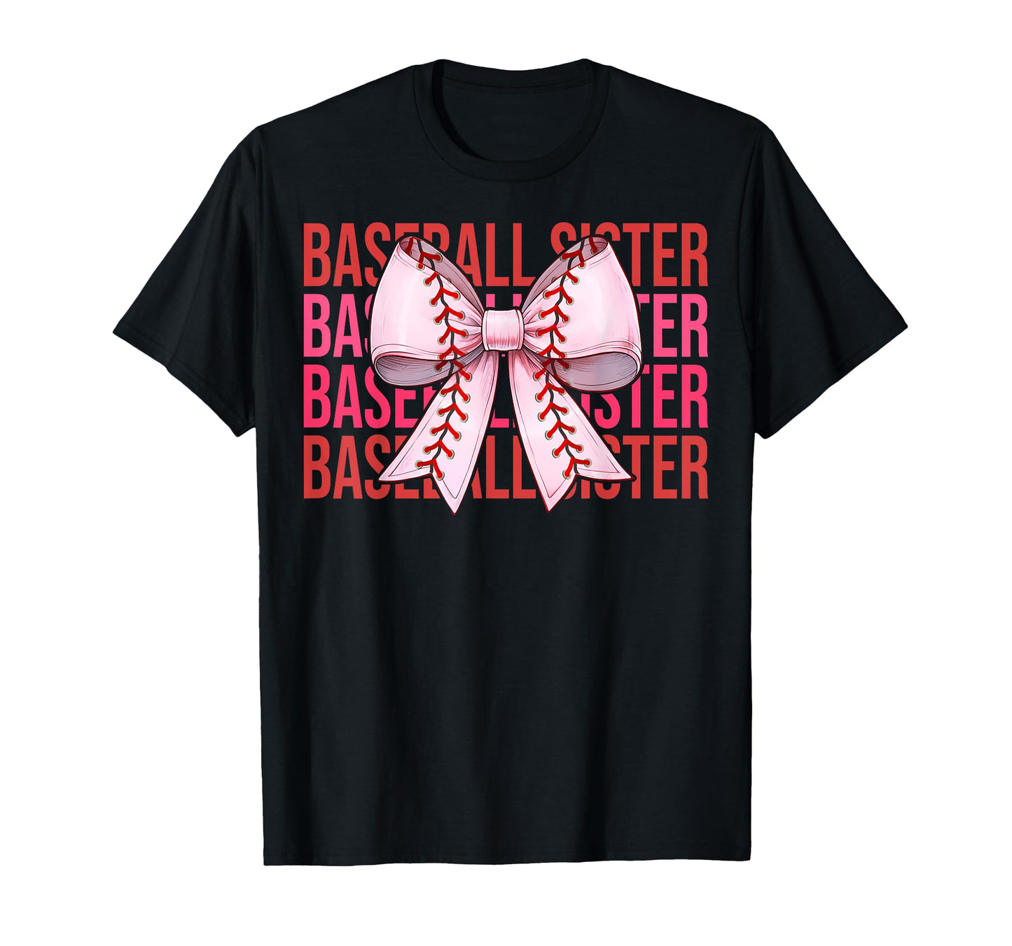 Baseball Sister Baseball Coquette Bow T-Shirt - Aesthetic Graphic Men Women - T-Shirt, Sweatshirt, Hoodie