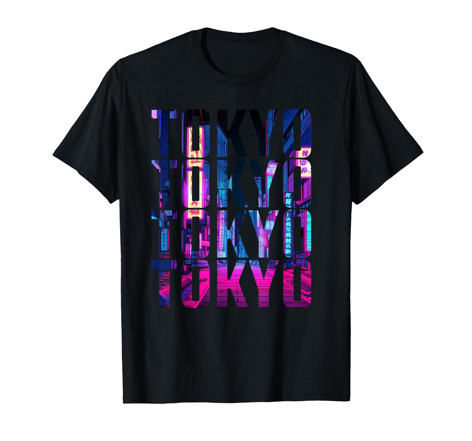 Japanese Cyberpunk Tokyo Text T-Shirt - Casual Everyday Wear for Adults - T-Shirt, Sweatshirt, Hoodie