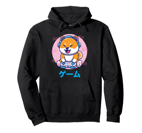 Shiba Inu Video Gaming Vaporwave Hoodie - Unique Graphic Men Women - T-Shirt, Sweatshirt, Hoodie