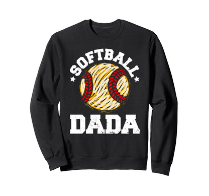 Softball Dada Distressed Funny Sweatshirt - Minimalist Print for Adults - T-Shirt, Sweatshirt, Hoodie