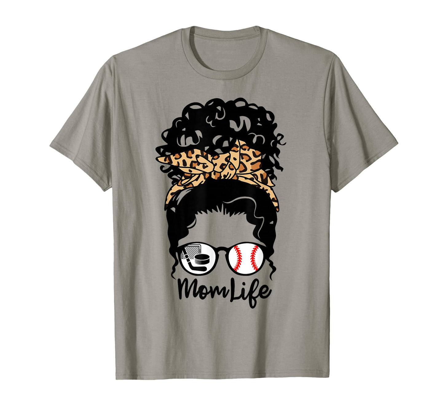 Mom Life Messy Bun Curly Hair T-Shirt - Casual Everyday Wear for Adults - T-Shirt, Sweatshirt, Hoodie
