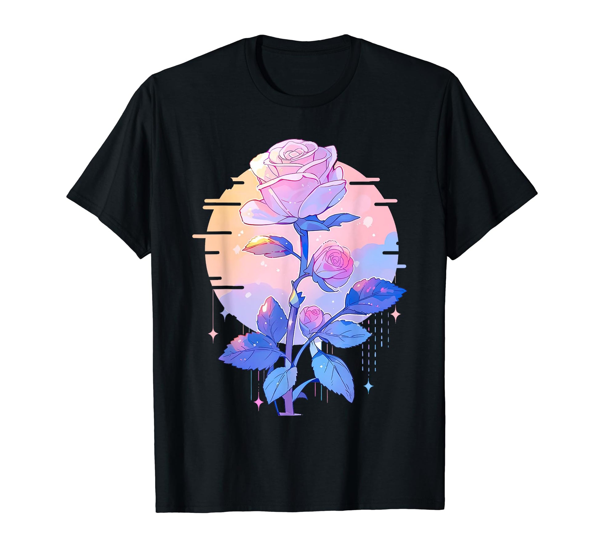 Rose Anime Flower Aesthetic Pastel T-Shirt - Novelty Apparel Men Women - T-Shirt, Sweatshirt, Hoodie