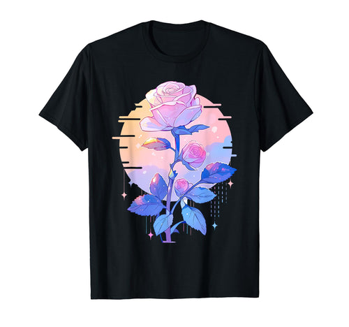 Rose Anime Flower Aesthetic Pastel T-Shirt - Novelty Apparel Men Women - T-Shirt, Sweatshirt, Hoodie