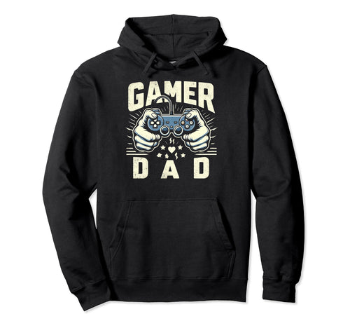 Gamer Dad Game Controller Gaming Video Hoodie - Minimalist Print Men Women - T-Shirt, Sweatshirt, Hoodie