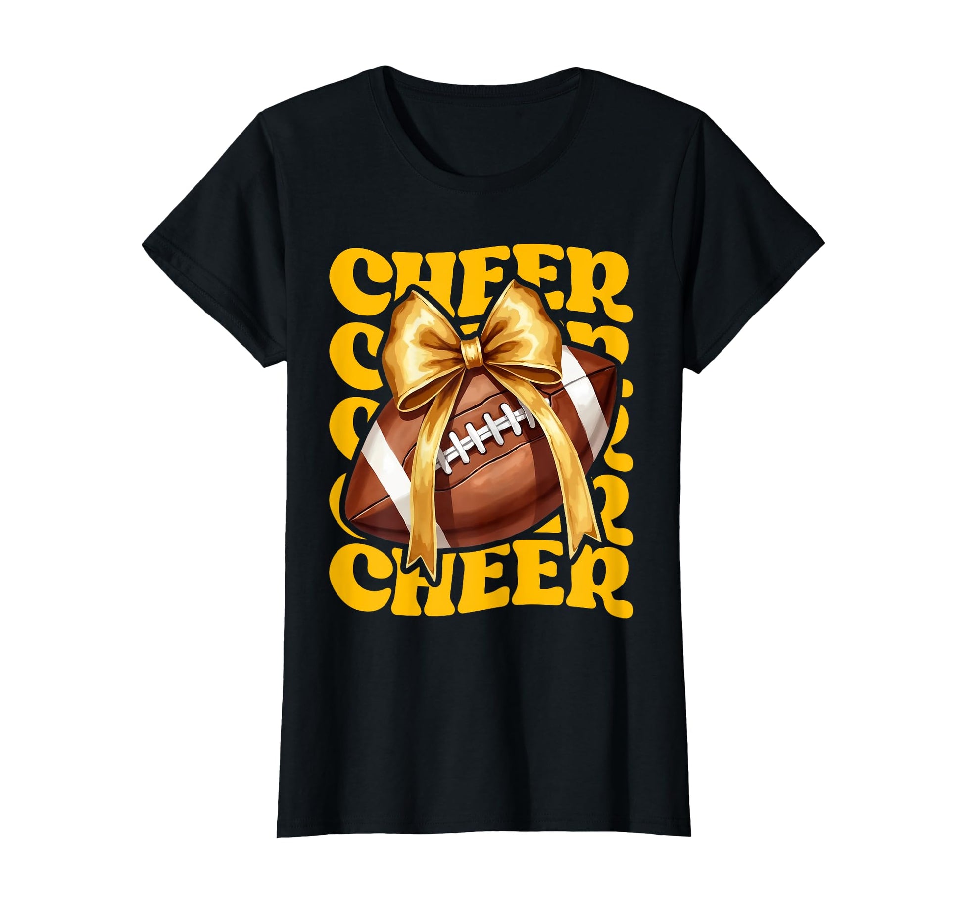 Game Day Yellow Cheerleader Mom T-Shirt - Fun Novelty Design Men Women - T-Shirt, Sweatshirt, Hoodie