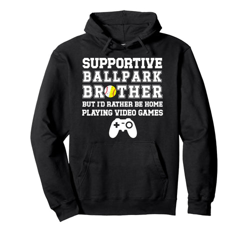Supportive Ballpark Brother Baseball Hoodie - Unique Graphic Men Women - T-Shirt, Sweatshirt, Hoodie