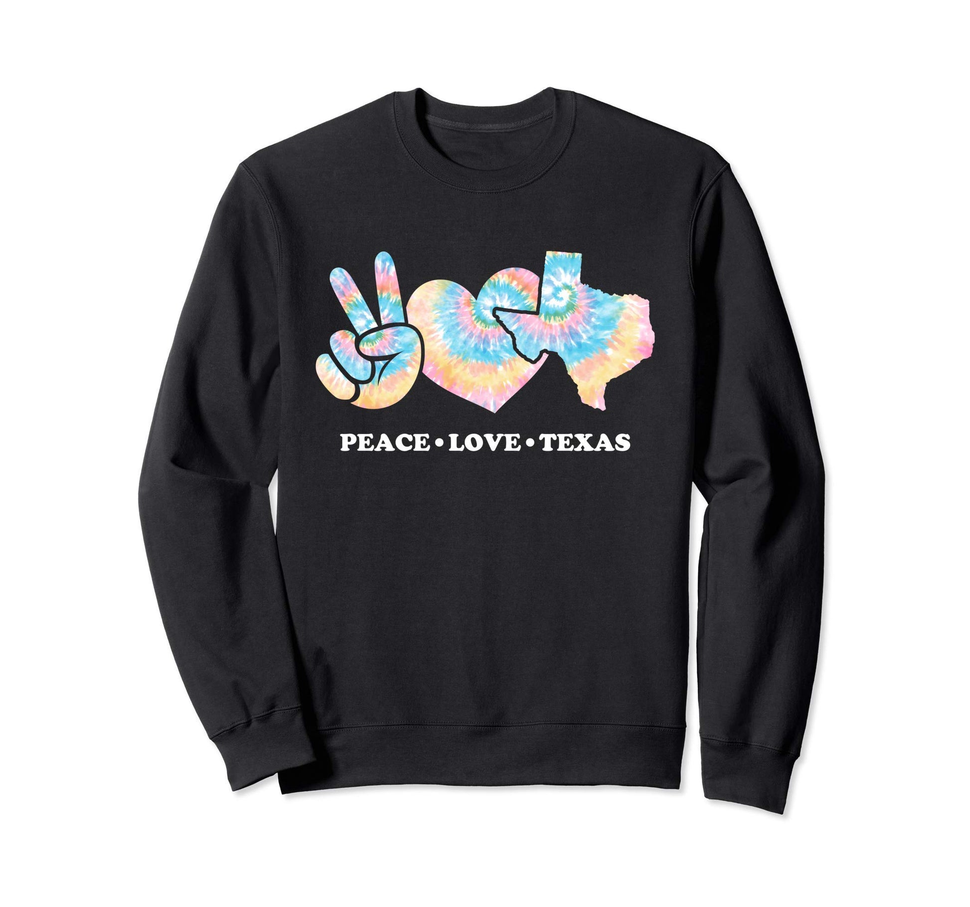 Tie Dye Texas Hippie Gift Co Sweatshirt - Aesthetic Graphic Unisex - T-Shirt, Sweatshirt, Hoodie