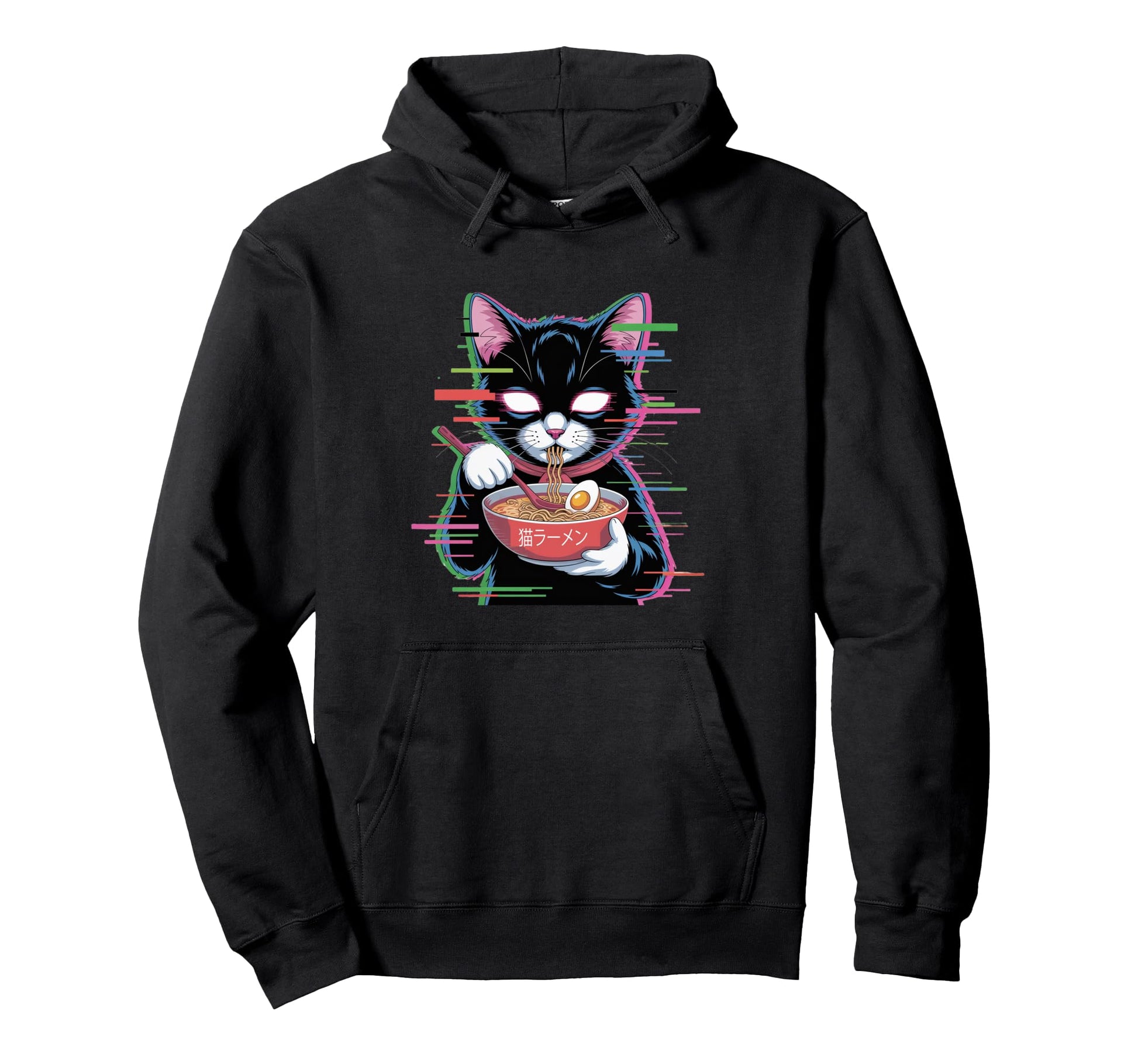 Japanese Vaporwave Cat Ramen Kawaii Hoodie - Streetwear Style Unisex - T-Shirt, Sweatshirt, Hoodie
