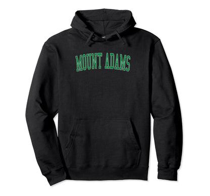 Mount Adams Distressed Green Varsity Hoodie - Unique Graphic for Adults - T-Shirt, Sweatshirt, Hoodie