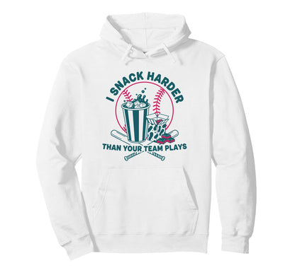 Softball Snack Harder Team Player Funny Hoodie - Fun Novelty Design Unisex - T-Shirt, Sweatshirt, Hoodie