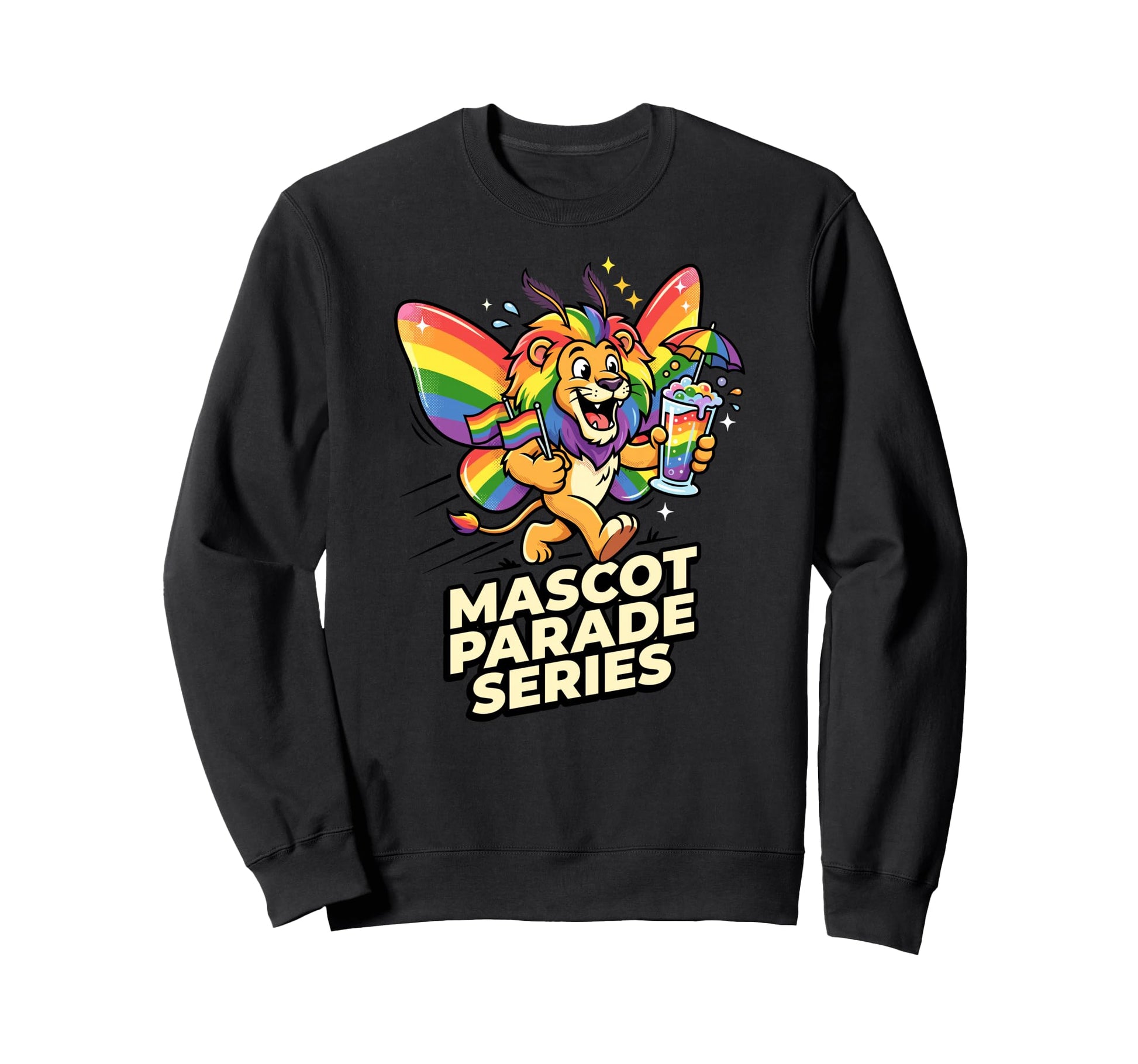 Mascot Parade Series Rainbow Lion Sweatshirt - Unique Graphic Men Women - T-Shirt, Sweatshirt, Hoodie