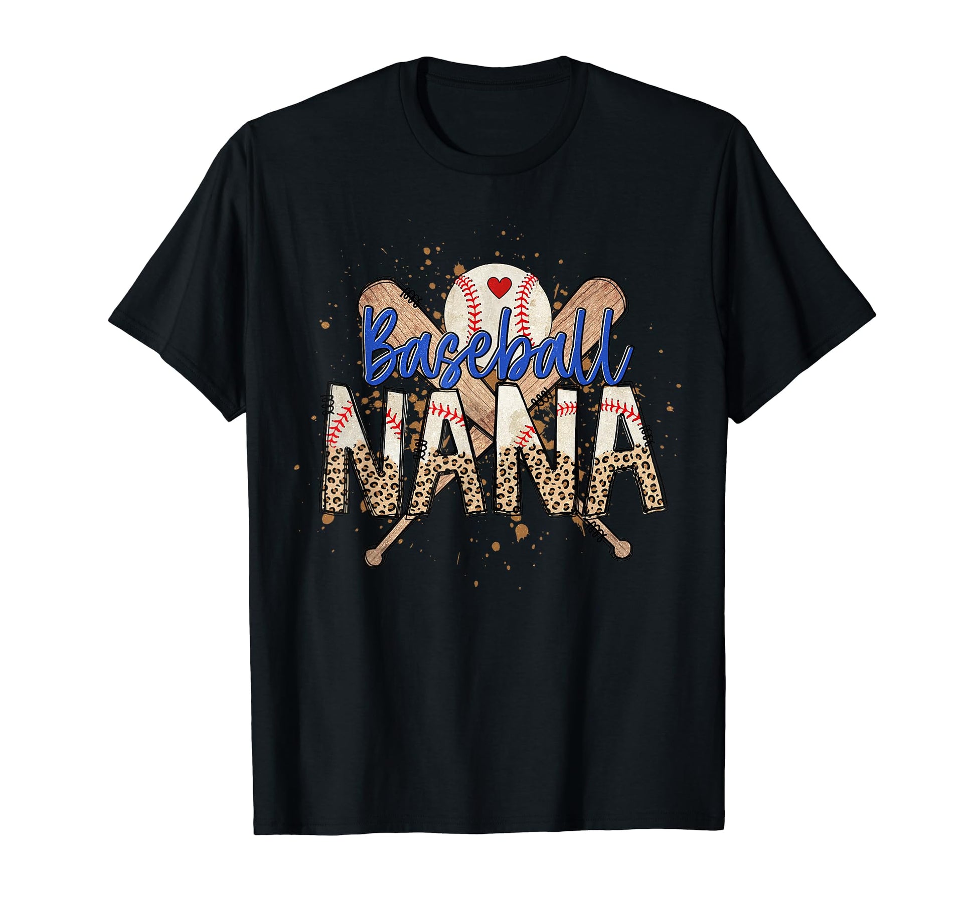 Baseball Nana Leopard Funny Mothers T-Shirt - Minimalist Print Men Women - T-Shirt, Sweatshirt, Hoodie