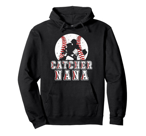 Baseball Catcher Nana Baseball Catcher Hoodie - Minimalist Print Men Women - T-Shirt, Sweatshirt, Hoodie