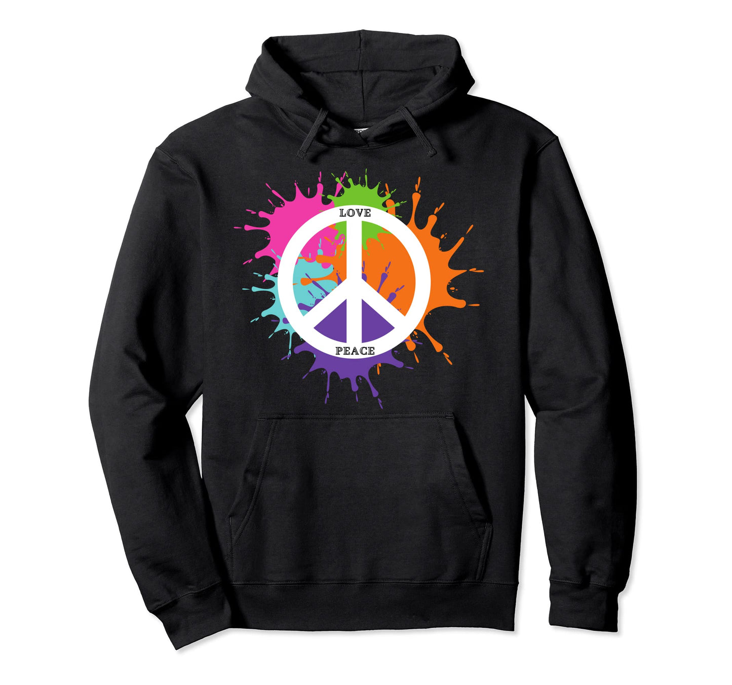 Peace Love Colortone Hoodie - Fun Novelty Design Unisex - T-Shirt, Sweatshirt, Hoodie