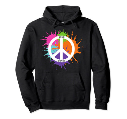 Peace Love Colortone Hoodie - Fun Novelty Design Unisex - T-Shirt, Sweatshirt, Hoodie