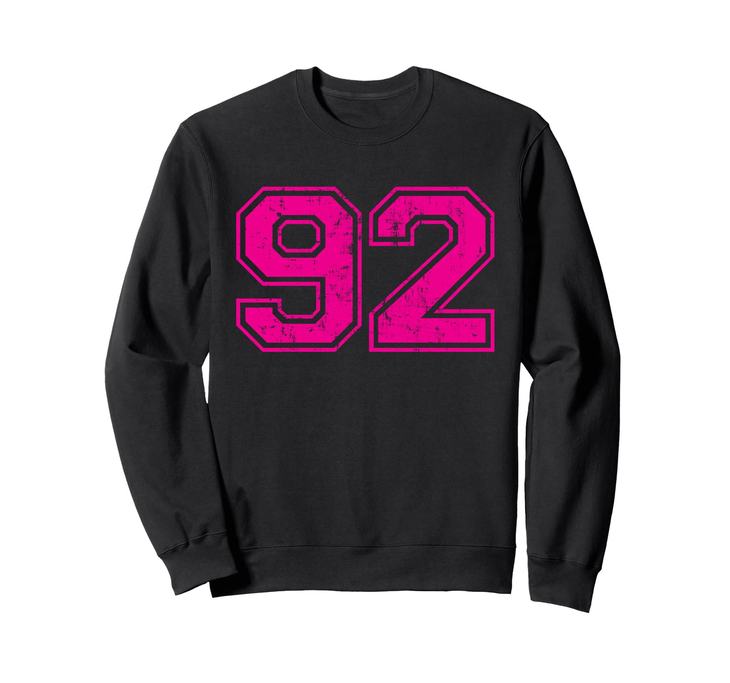 Number 92 Varsity Distressed Sweatshirt - Casual Everyday Wear Unisex - T-Shirt, Sweatshirt, Hoodie