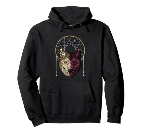 Wolf Dream Catcher Boho Native Hoodie - Custom Art Print for Adults - T-Shirt, Sweatshirt, Hoodie