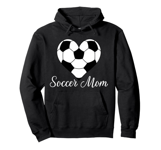 Soccer Mom Heart Soccer Ball Hoodie - Casual Everyday Wear for Adults - T-Shirt, Sweatshirt, Hoodie