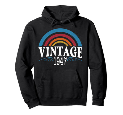 Rainbow 1947 79Th Birthday 79 Year Old Hoodie - Streetwear Style Unisex - T-Shirt, Sweatshirt, Hoodie