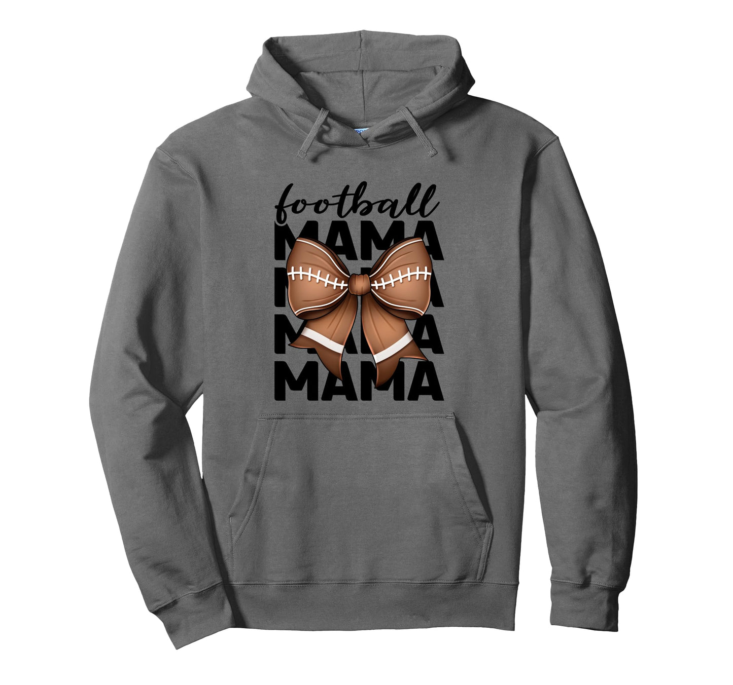 Game Day Mom Croquette Bows Football Mama Hoodie - Graphic Print for Adults - T-Shirt, Sweatshirt, Hoodie