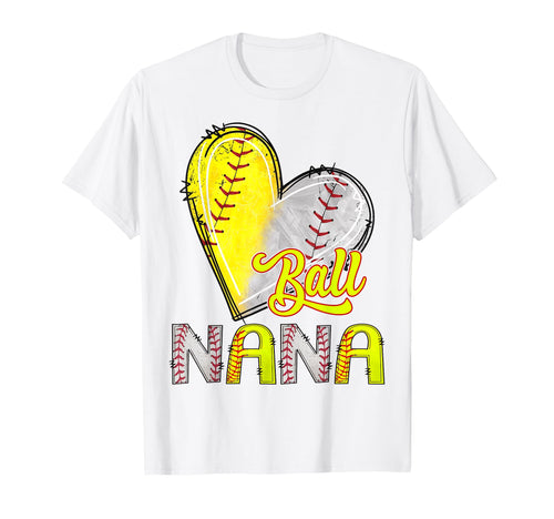 Nana Both Baseball Softball Lover Ball T-Shirt - Custom Art Print Unisex - T-Shirt, Sweatshirt, Hoodie