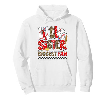 Funny Little Sister Biggest Fan Bow Hoodie - Minimalist Print Men Women - T-Shirt, Sweatshirt, Hoodie