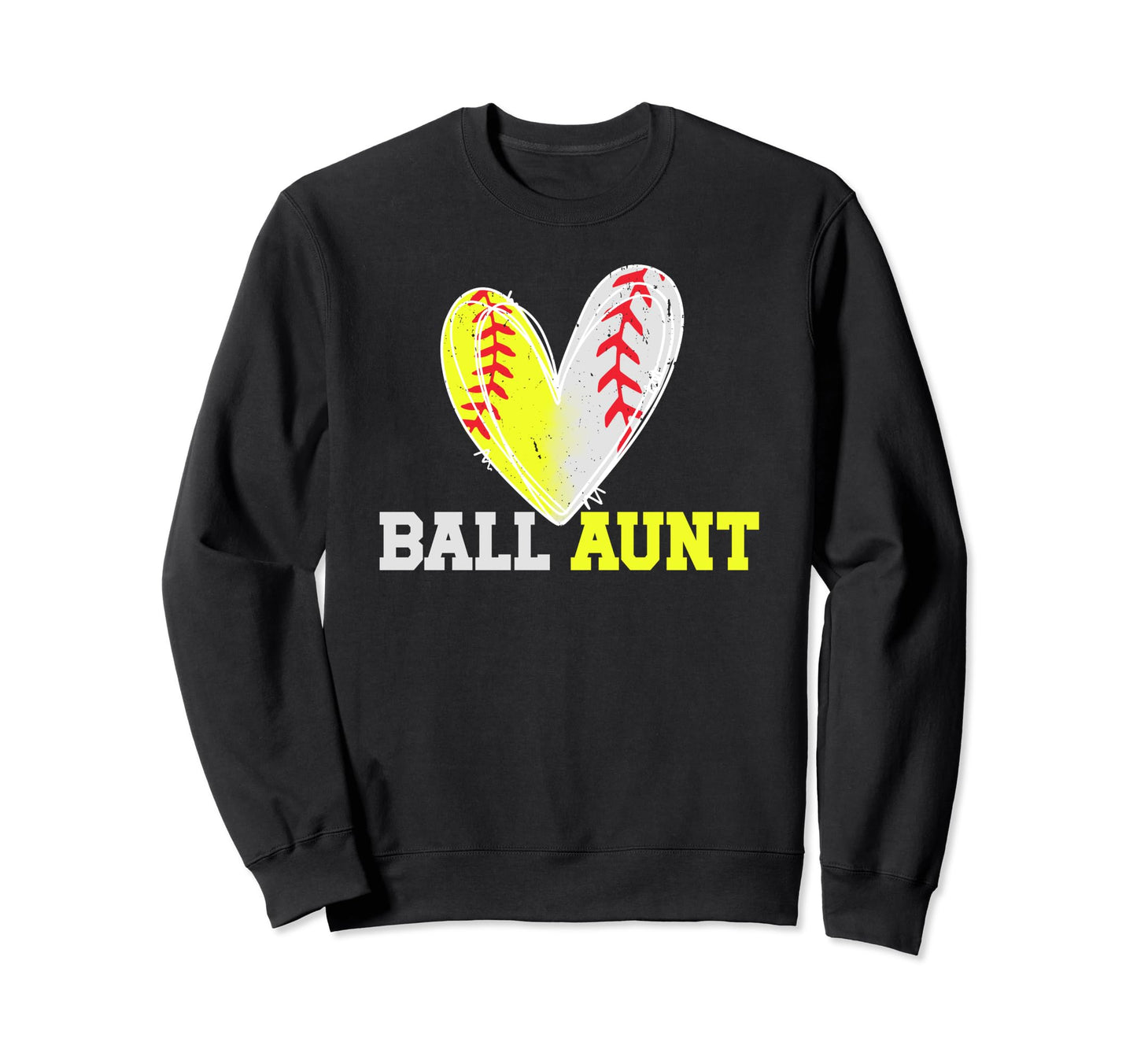 Ball Aunt Heart Baseball Softball Sweatshirt - Streetwear Style Men Women - T-Shirt, Sweatshirt, Hoodie