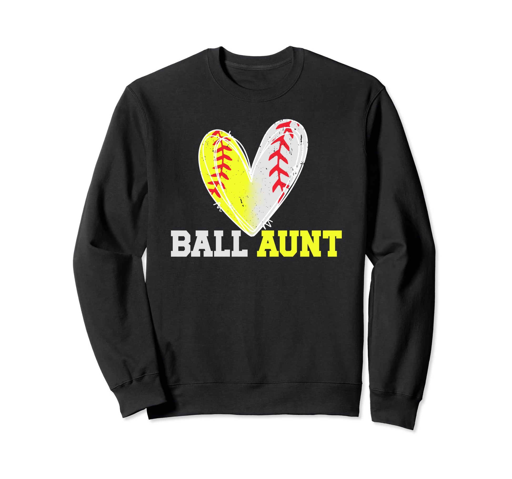 Ball Aunt Heart Baseball Softball Sweatshirt - Streetwear Style Men Women - T-Shirt, Sweatshirt, Hoodie