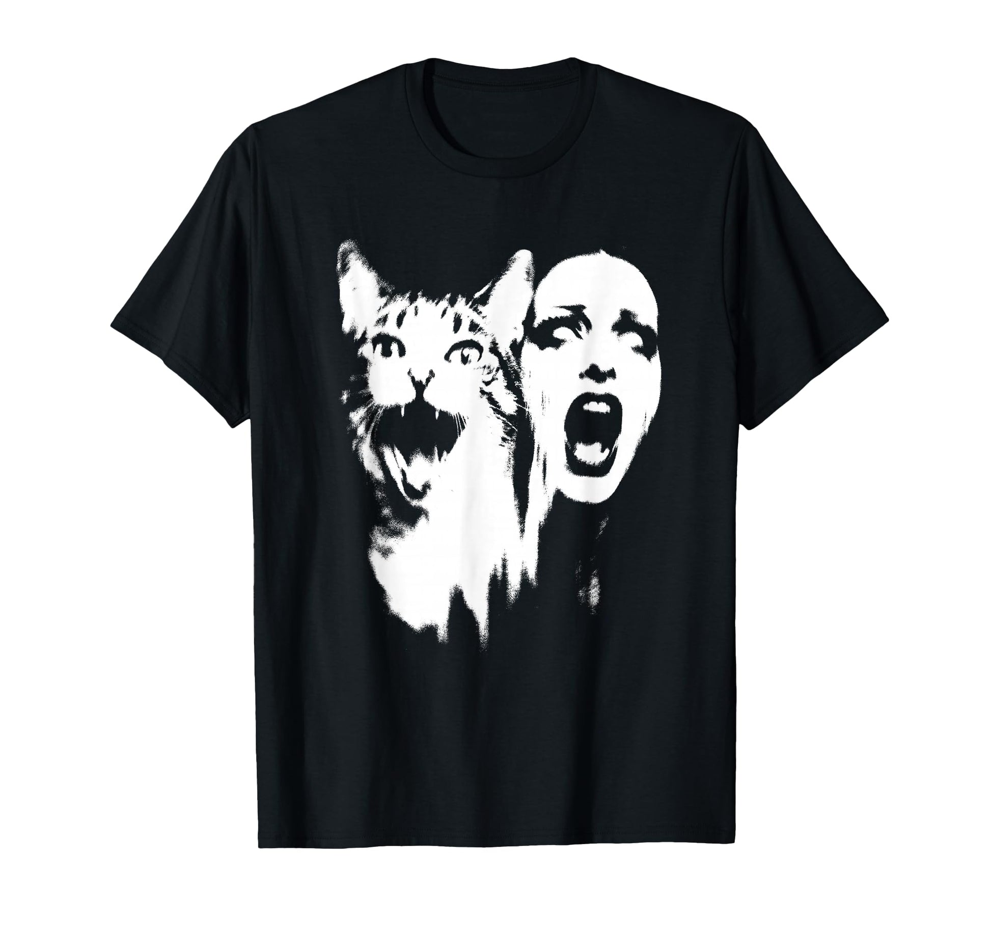 Punk And Cat Grunge 90S Distressed T-Shirt - Graphic Print Unisex - T-Shirt, Sweatshirt, Hoodie
