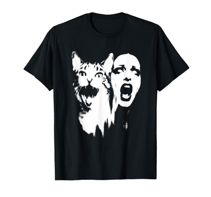 Punk And Cat Grunge 90S Distressed T-Shirt - Graphic Print Unisex - T-Shirt, Sweatshirt, Hoodie
