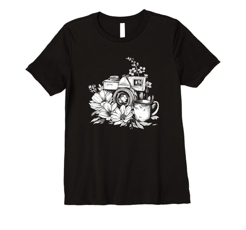 Womens Photographer Coffee Camera T-Shirt - Streetwear Style Unisex - T-Shirt, Sweatshirt, Hoodie