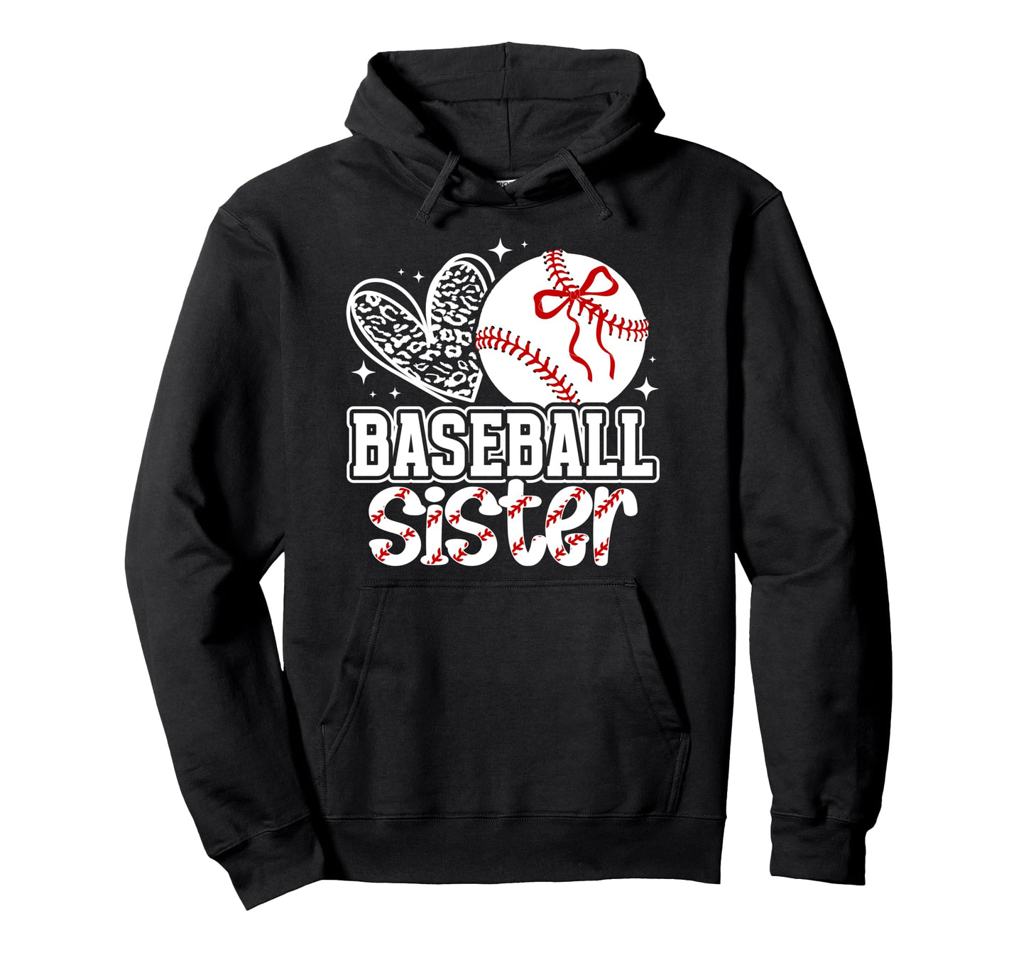 Baseball Sister Heart Sister Hoodie - Casual Everyday Wear for Adults - T-Shirt, Sweatshirt, Hoodie
