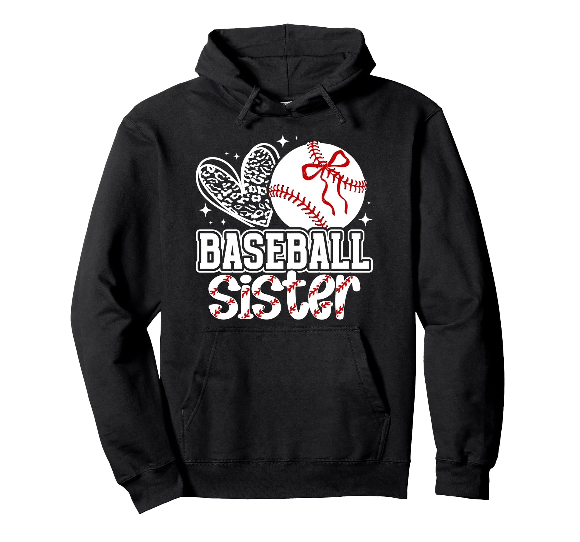 Baseball Sister Heart Sister Hoodie - Casual Everyday Wear for Adults - T-Shirt, Sweatshirt, Hoodie
