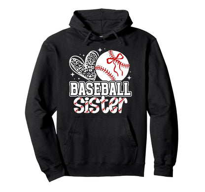 Baseball Sister Heart Sister Hoodie - Casual Everyday Wear for Adults - T-Shirt, Sweatshirt, Hoodie