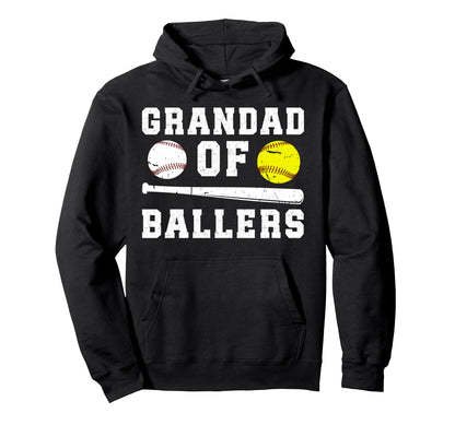 Grandad Ballers Proud Baseball Softball Hoodie - Custom Art Print Unisex - T-Shirt, Sweatshirt, Hoodie