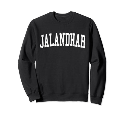 Jalandhar India Distressed White Sweatshirt - Streetwear Style Unisex - T-Shirt, Sweatshirt, Hoodie