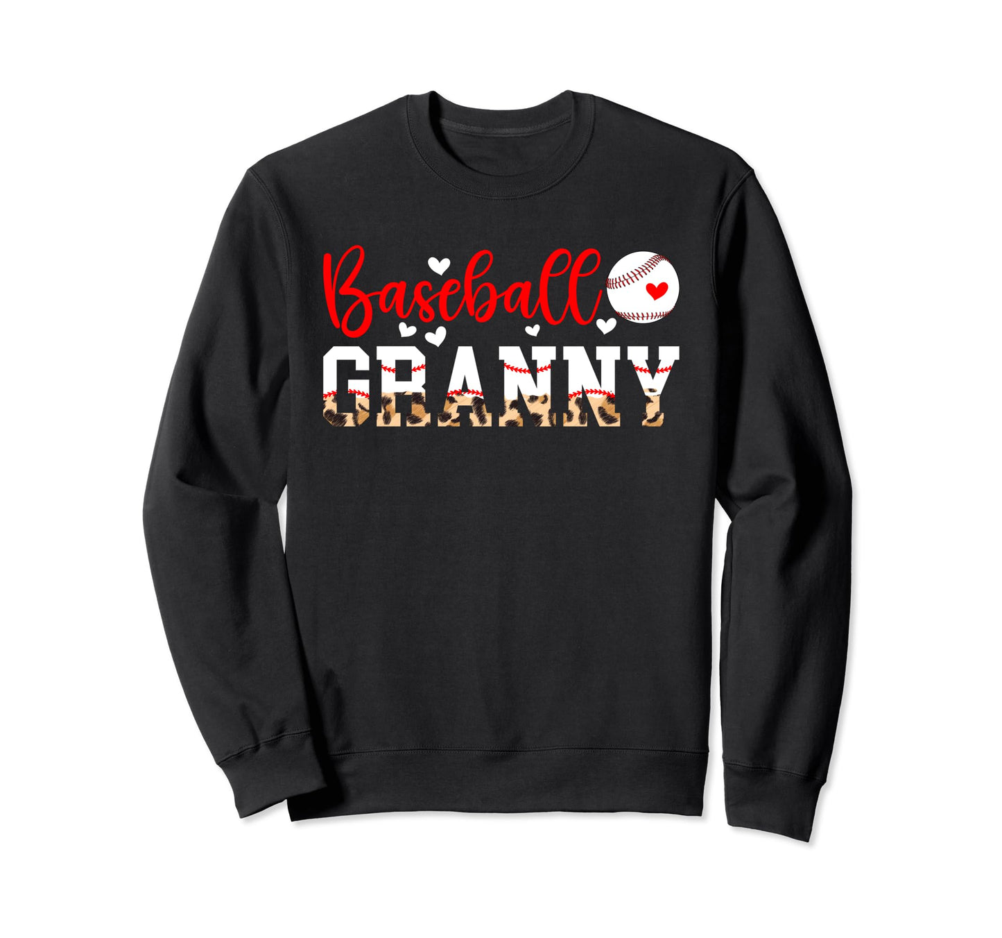 Baseball Granny Leopard Grandma Sweatshirt - Minimalist Print Men Women - T-Shirt, Sweatshirt, Hoodie