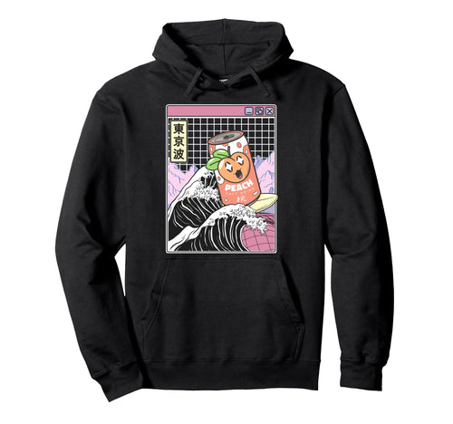 Peach Soda Surfing Kanagawa Wave Japan Hoodie - Minimalist Print Unisex - T-Shirt, Sweatshirt, Hoodie