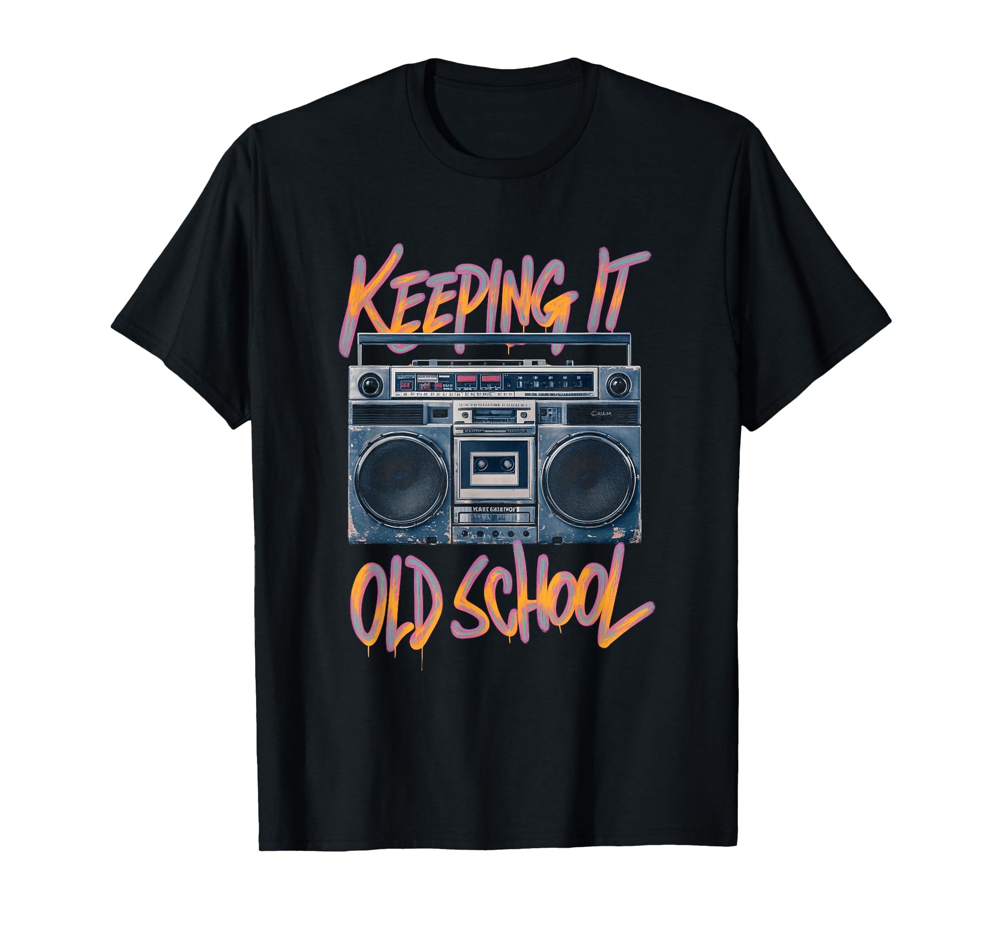 Keeping It Old School Boombox T-Shirt - Trendy Graphic for Adults - T-Shirt, Sweatshirt, Hoodie