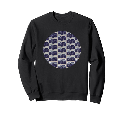 Old Camera Pattern Grey Background Sweatshirt - Trendy Graphic for Adults - T-Shirt, Sweatshirt, Hoodie
