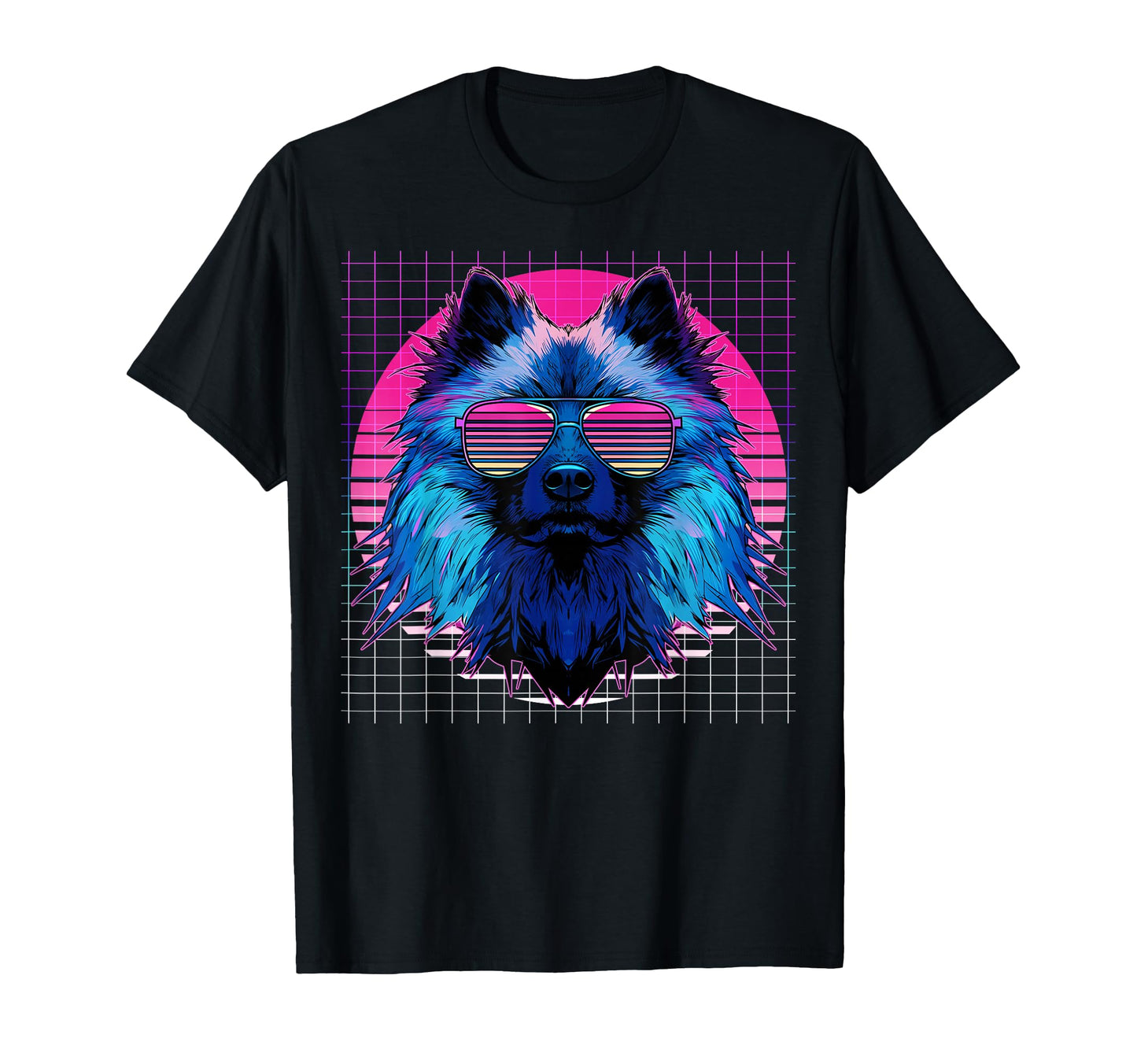 Keeshond Sunglasses Dog Vaporwave Aesthetic T-Shirt - Unique Graphic Unisex - T-Shirt, Sweatshirt, Hoodie