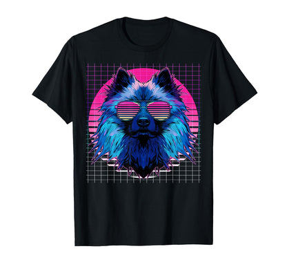 Keeshond Sunglasses Dog Vaporwave Aesthetic T-Shirt - Unique Graphic Unisex - T-Shirt, Sweatshirt, Hoodie